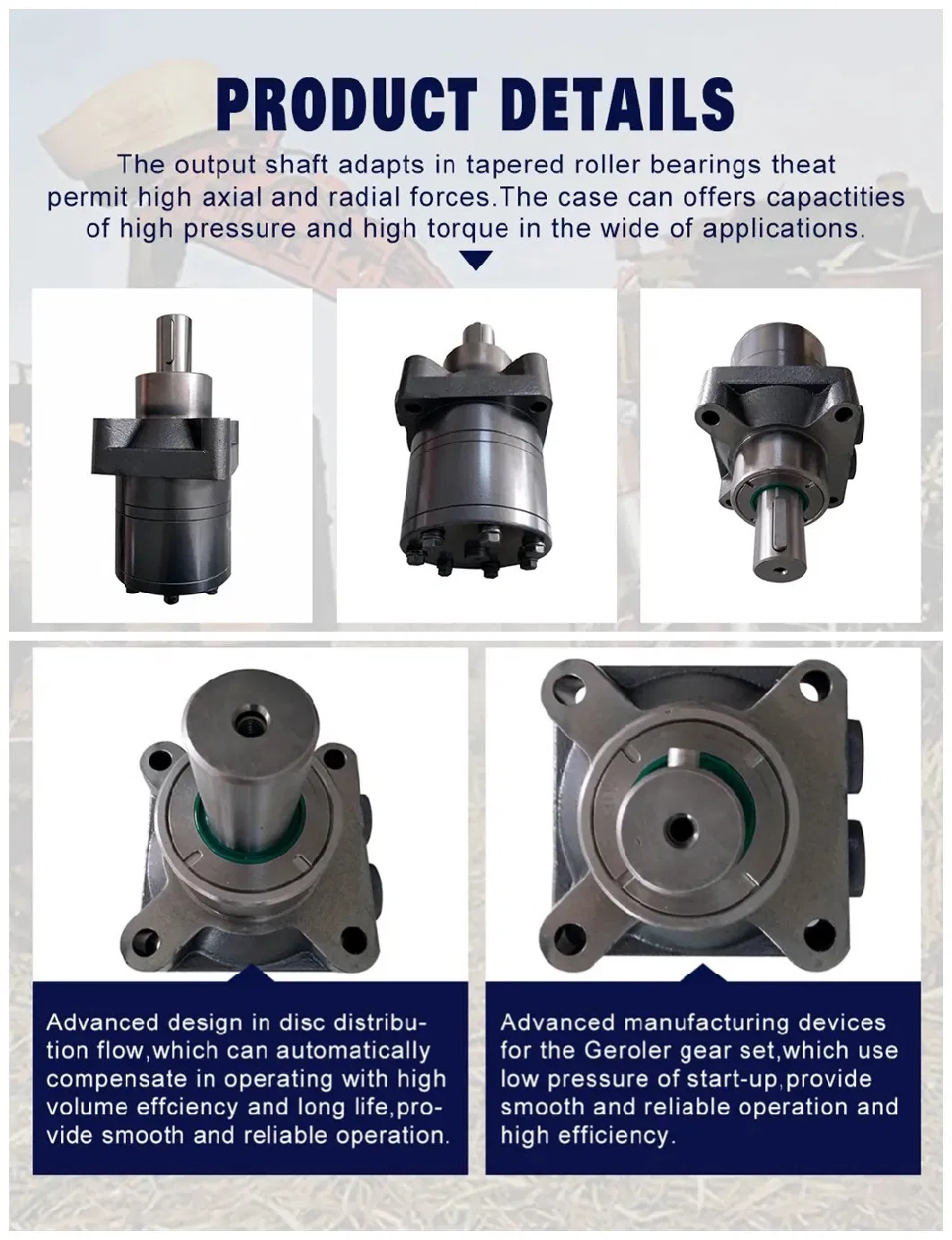 Radial Piston/Orbital/Mini Hydraulic Motor Gear/Gerotor/Oil/Drive Wheel Motor Sauer Rexroth Poclain Eaton Vickers Kawasaki Staffa